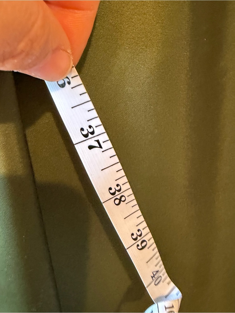 Saks Fifth Avenue Olive Satin Slip Skirt Size L - Picture 5 of 5